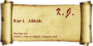 Kari Jákob névjegykártya